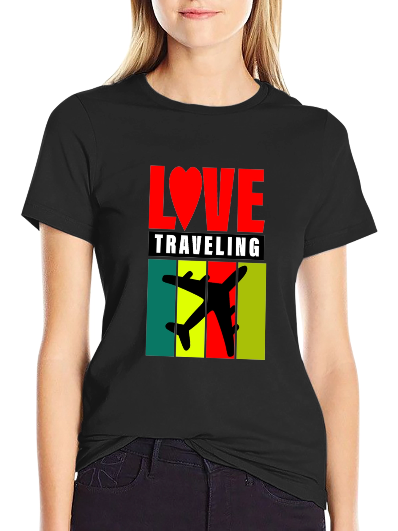 Love Traveling Graphic Tee - Black Unisex T-Shirt