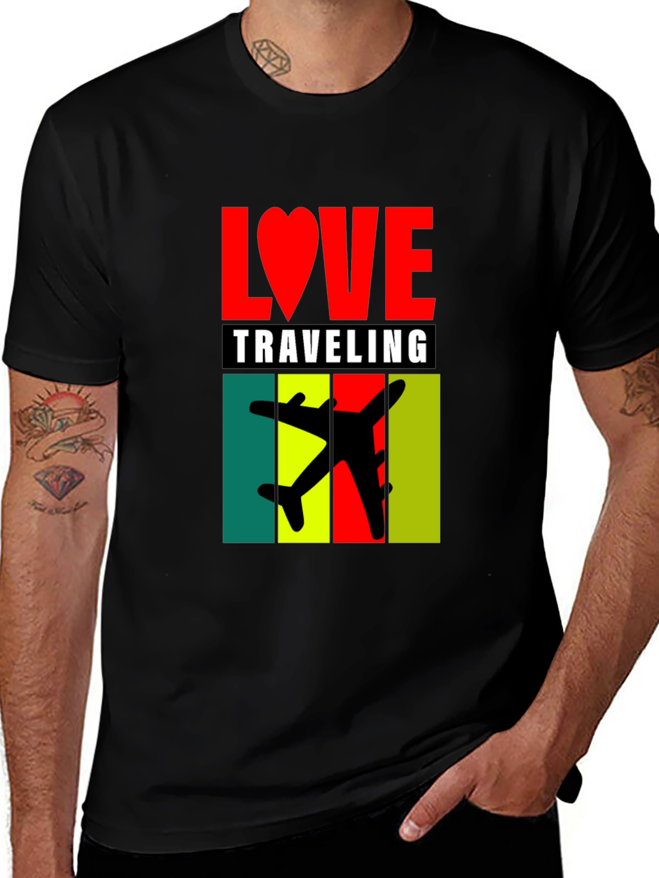 Love Traveling Graphic Tee - Black Unisex T-Shirt