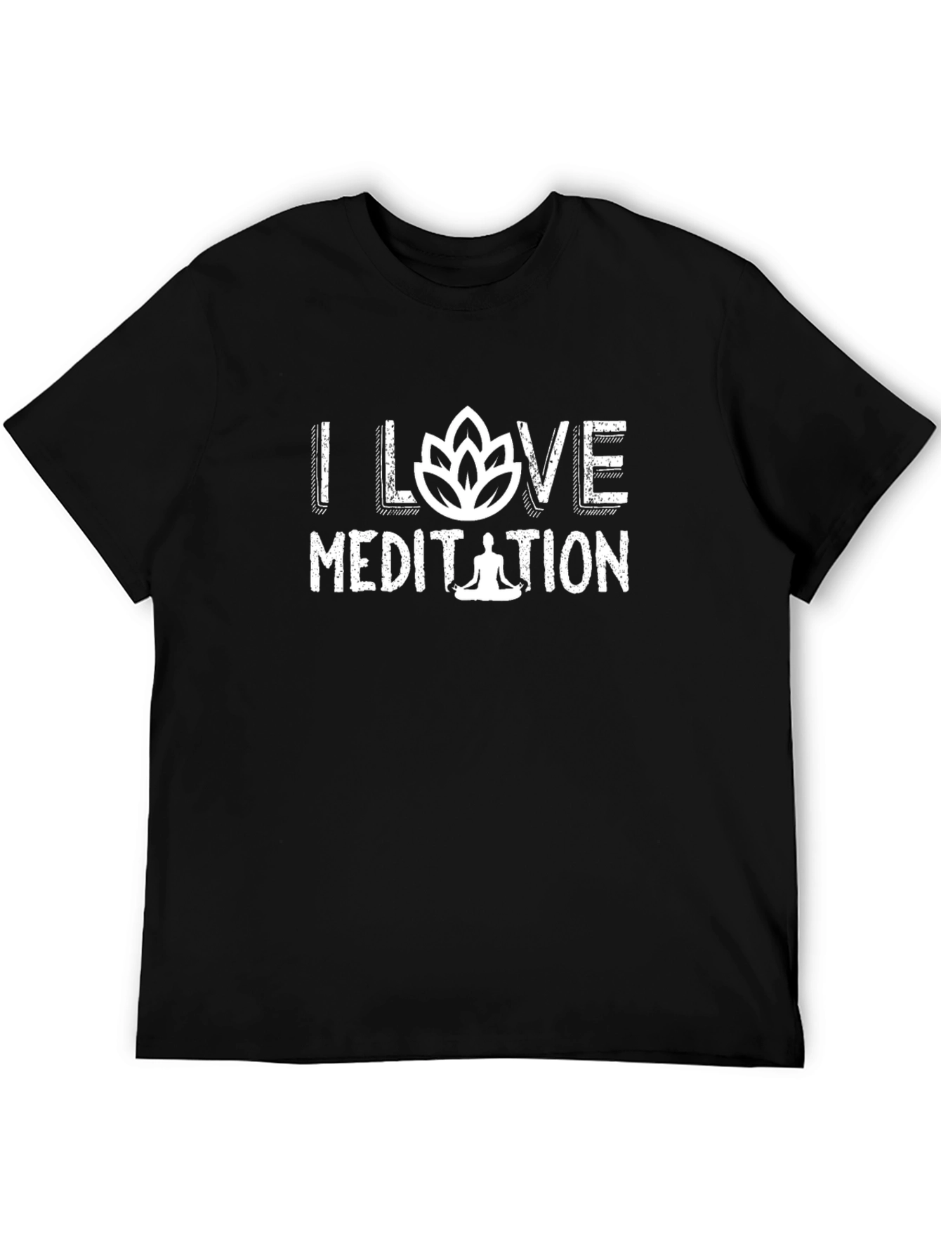 I Love Meditation Black T-Shirt