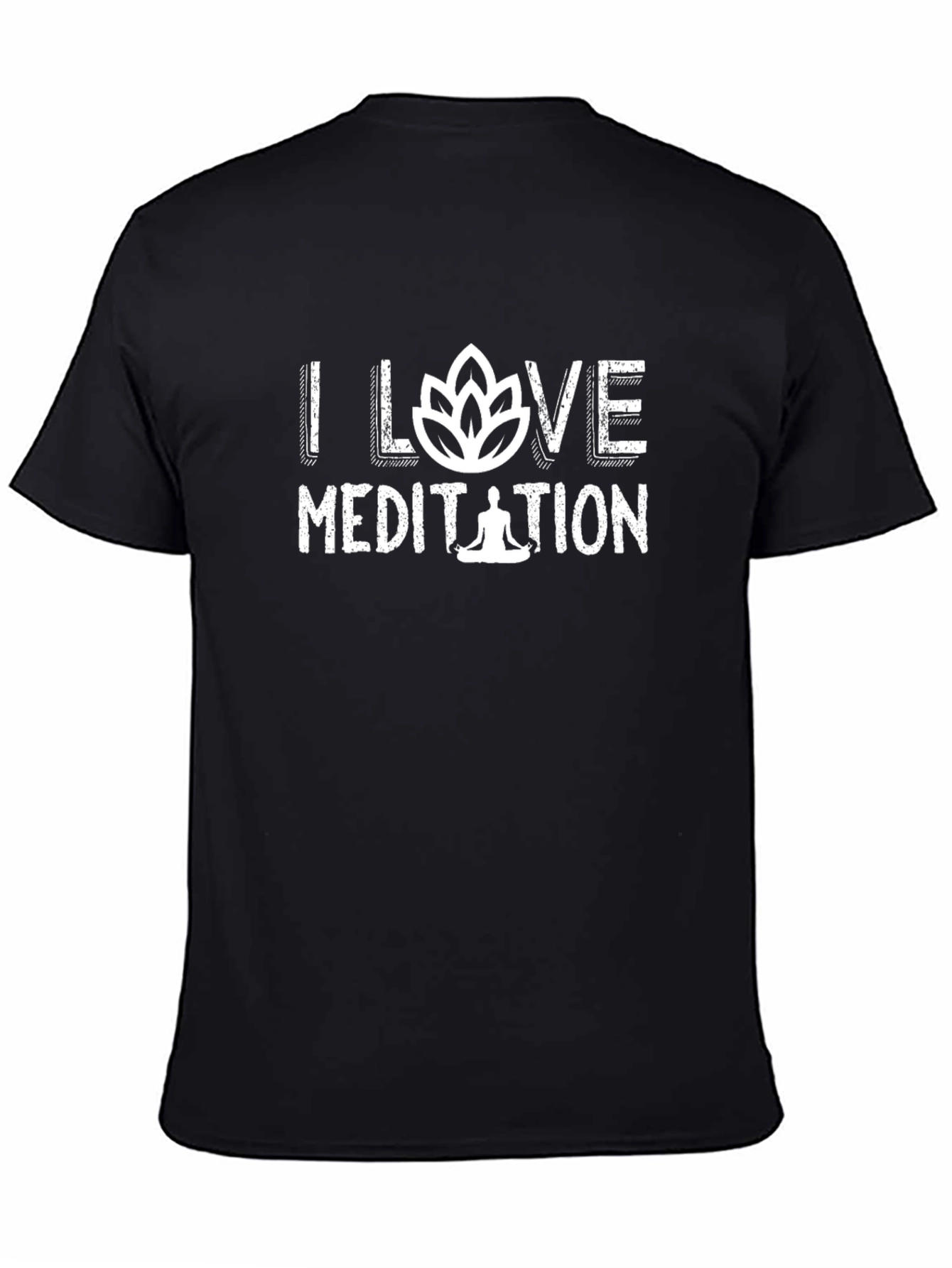 I Love Meditation Black T-Shirt