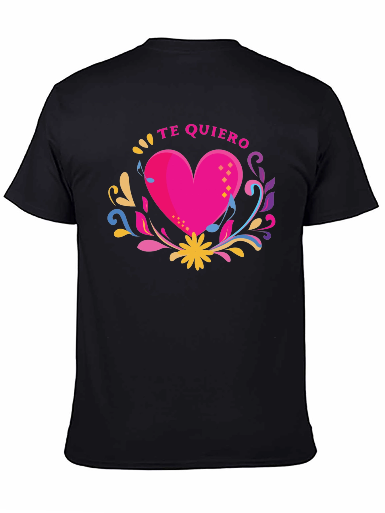 Te Quiero Heart Graphic Black T-Shirt