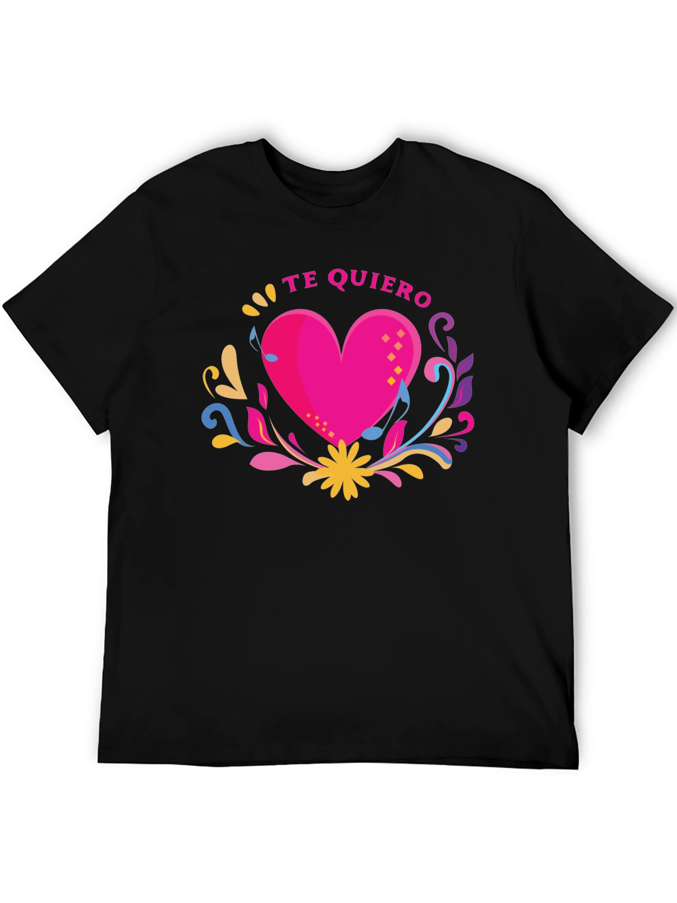 Te Quiero Heart Graphic Black T-Shirt