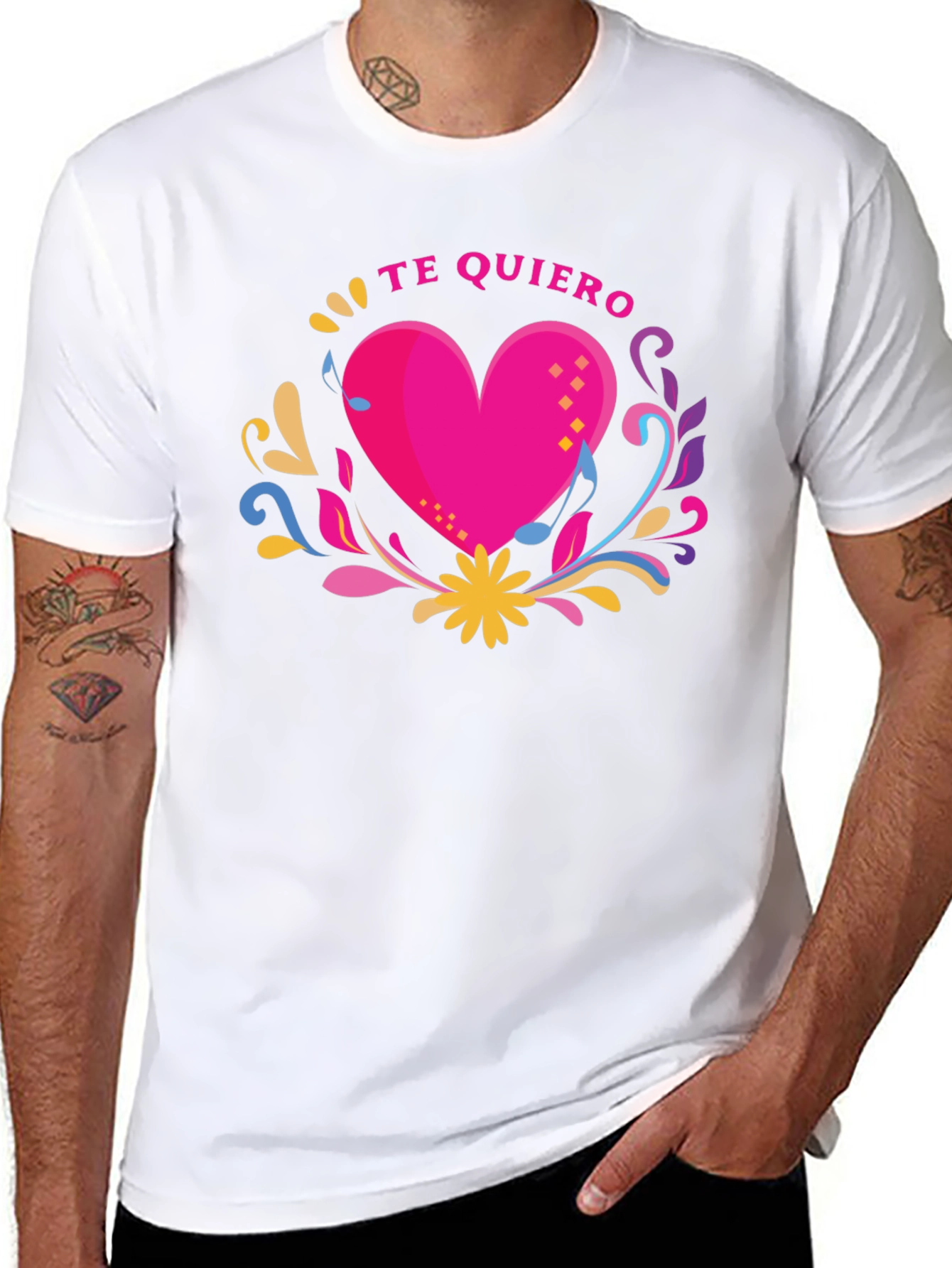 Te Quiero Heart Graphic Black T-Shirt