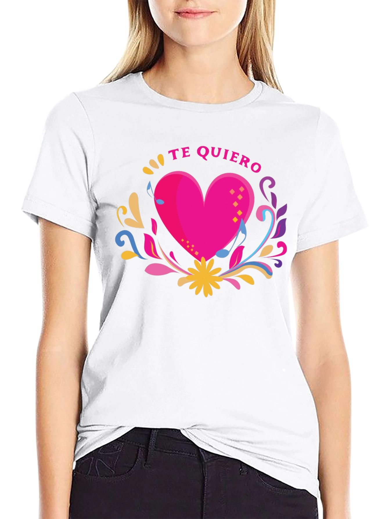 Te Quiero Heart Graphic Black T-Shirt