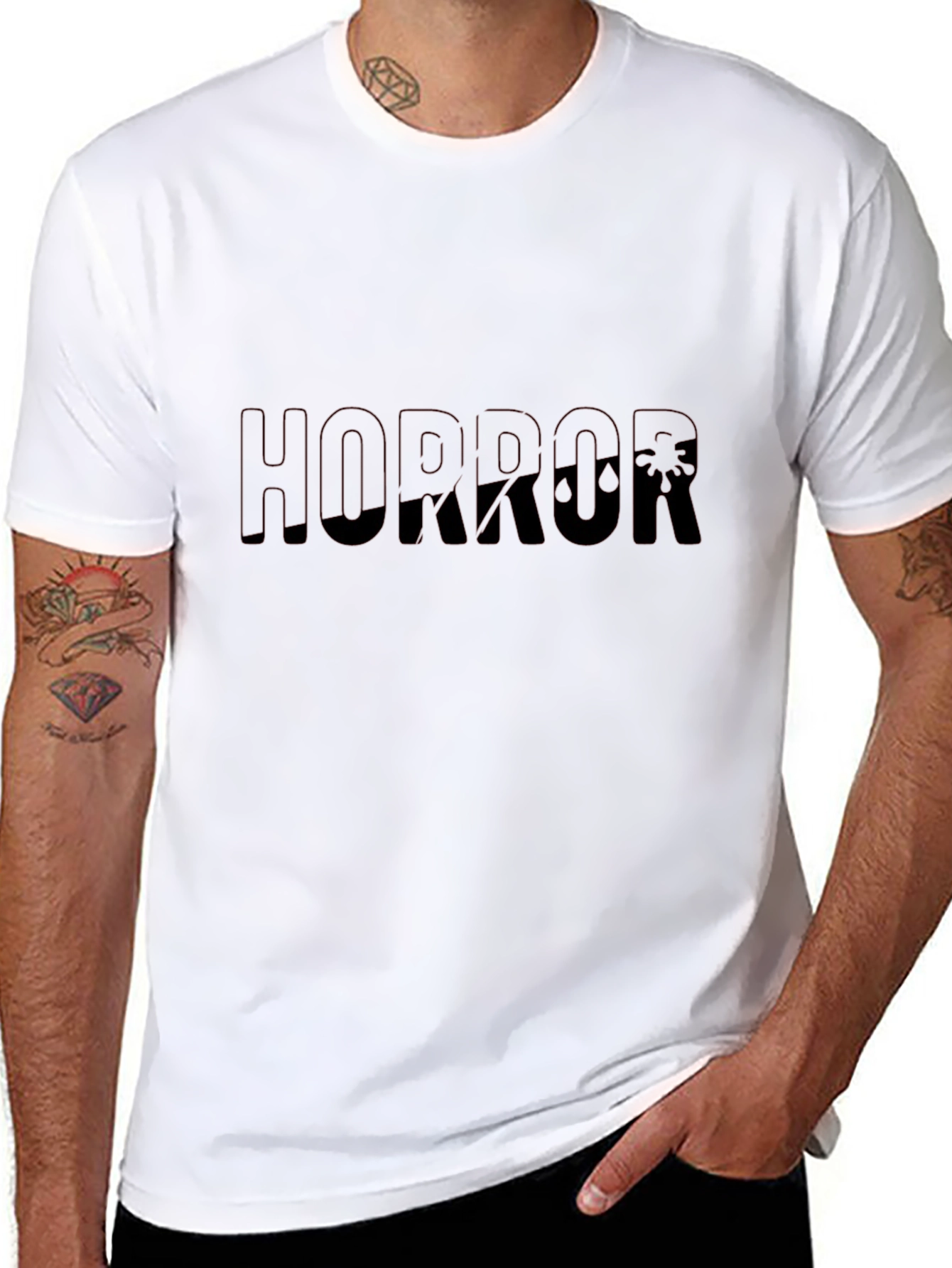 Horror Graphic Print Black Tee