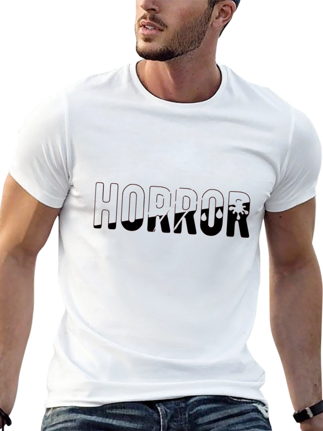 Horror Graphic Print Black Tee