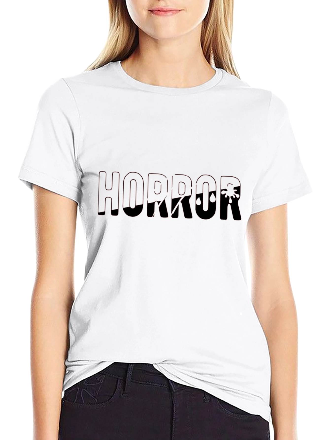 Horror Graphic Print Black Tee