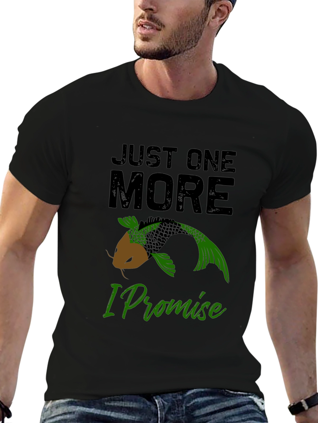 Just One More Koi Fish Black T-Shirt