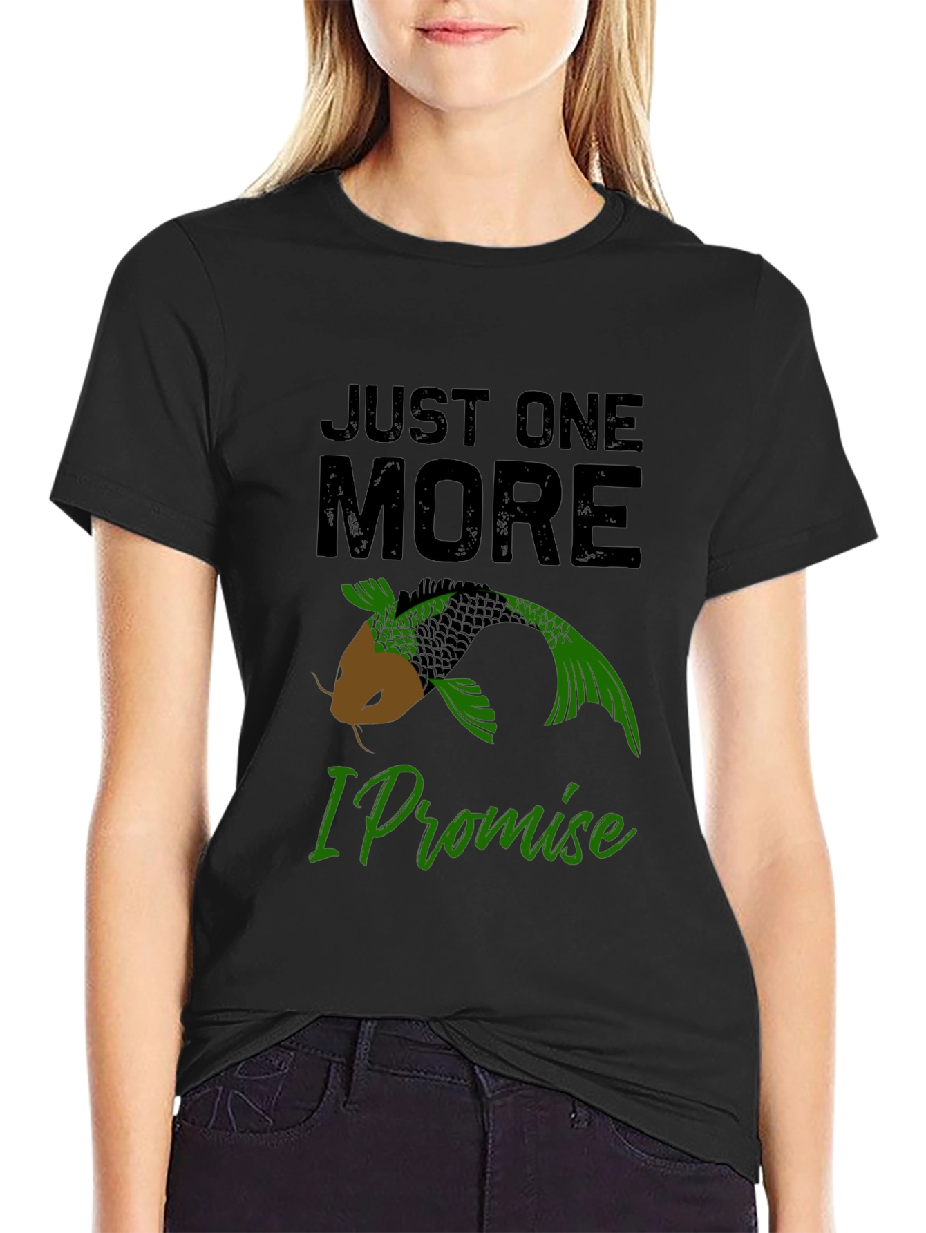 Just One More Koi Fish Black T-Shirt