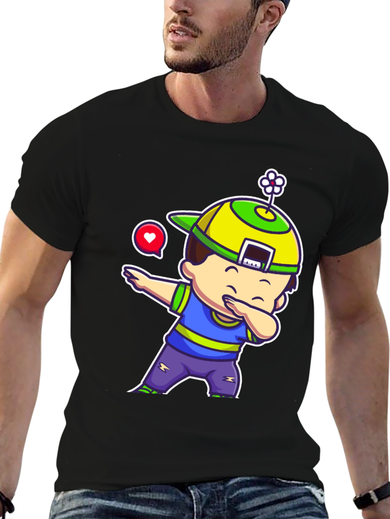 Dabbing Kid Cartoon Graphic T-Shirt
