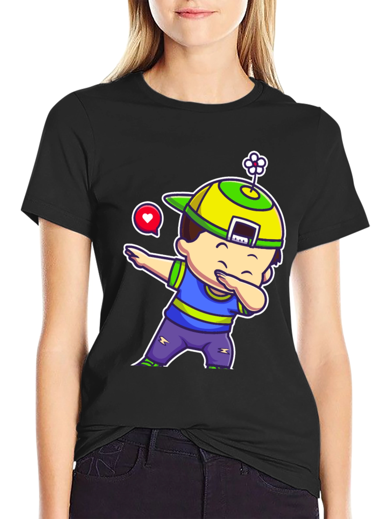 Dabbing Kid Cartoon Graphic T-Shirt