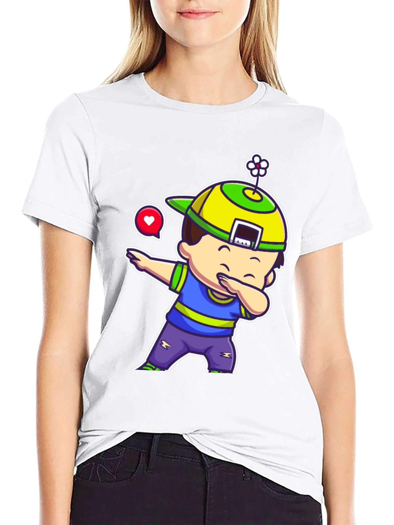 Dabbing Kid Cartoon Graphic T-Shirt