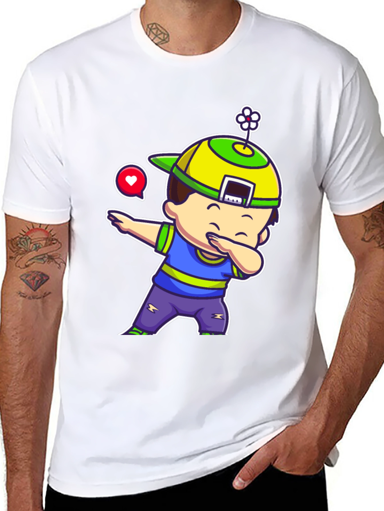 Dabbing Kid Cartoon Graphic T-Shirt