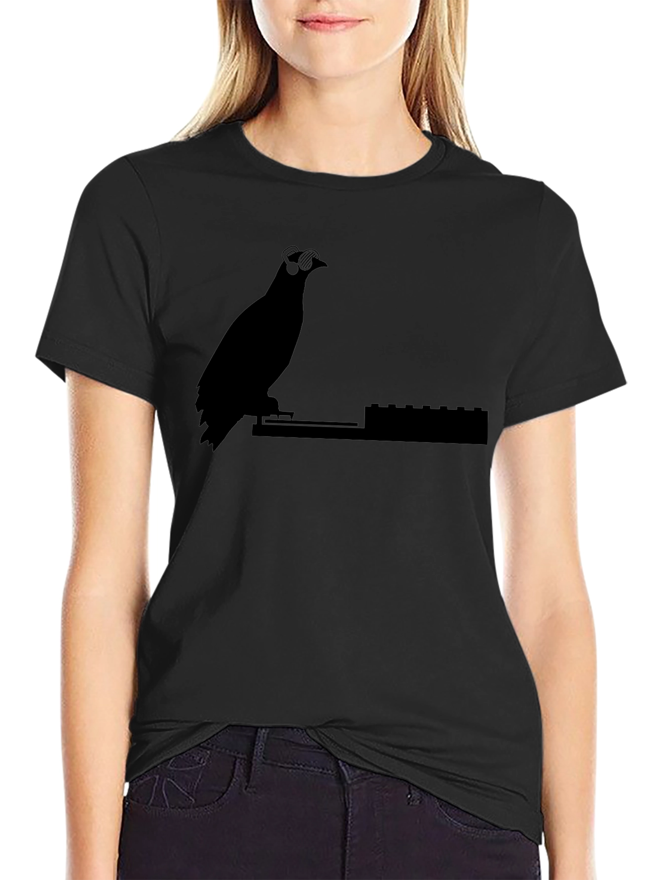 DJ Pigeon Graphic Tee - Black Cotton T-Shirt