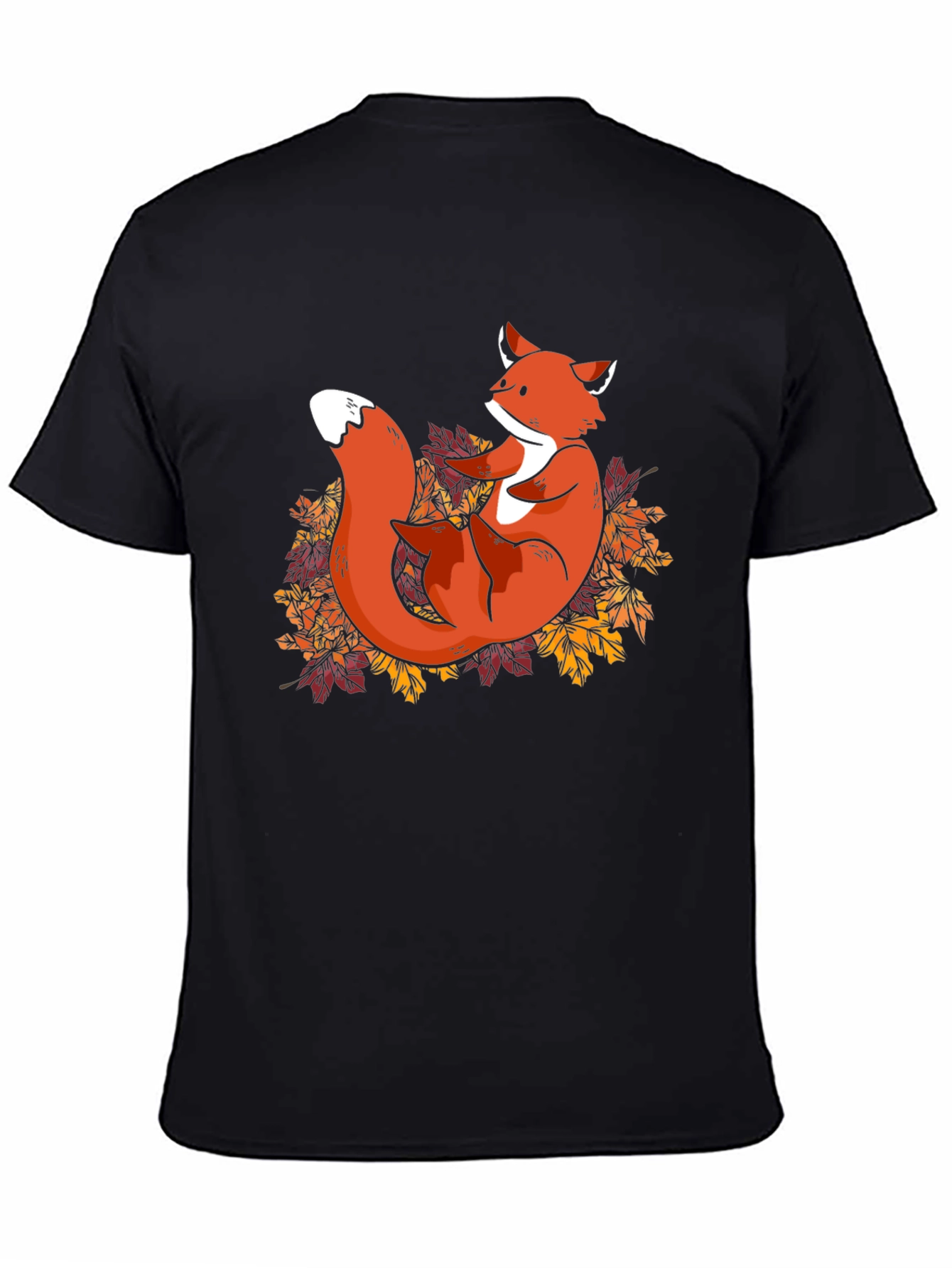 Fox in Leaves Graphic T-Shirt - Autumn Style