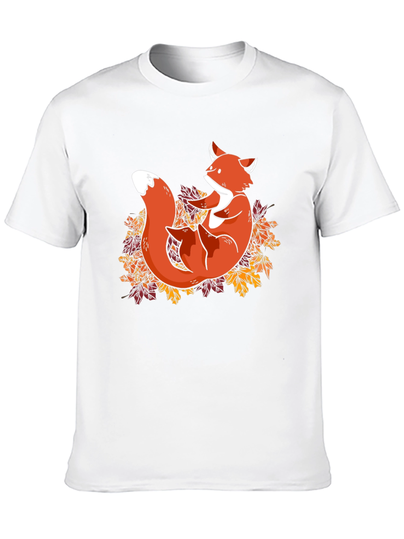 Fox in Leaves Graphic T-Shirt - Autumn Style