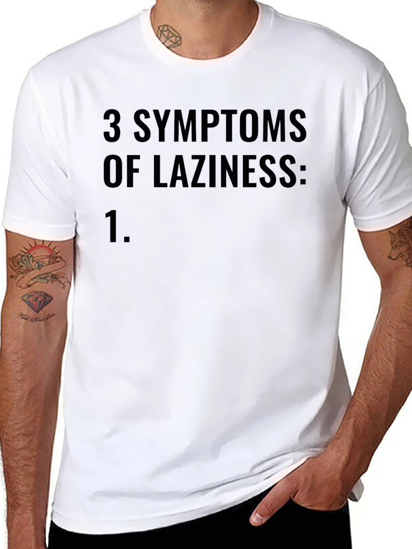 3 Symptoms of Laziness Black Tee Shirt