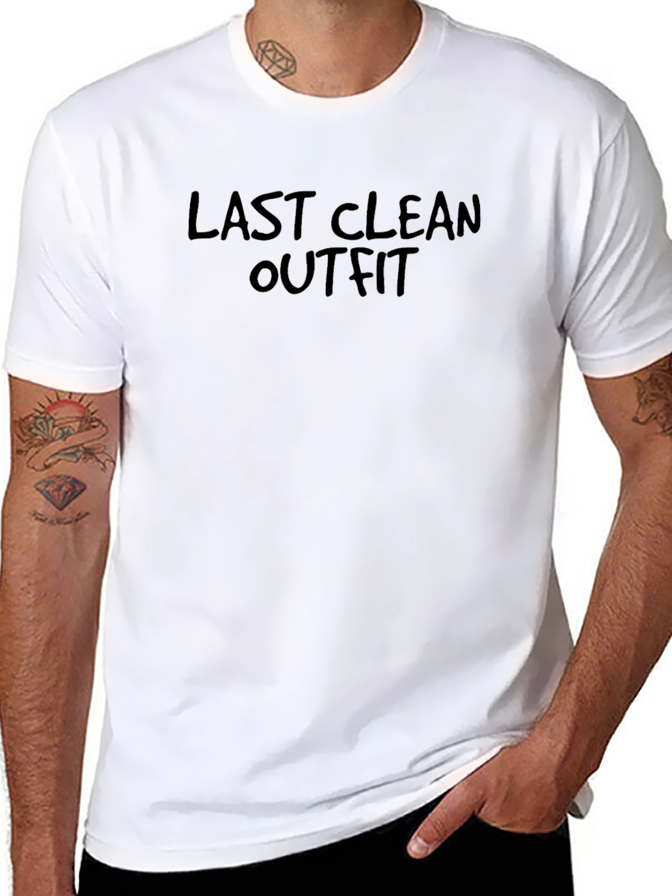 Last Clean Outfit Tee - Mens Humor T-Shirt