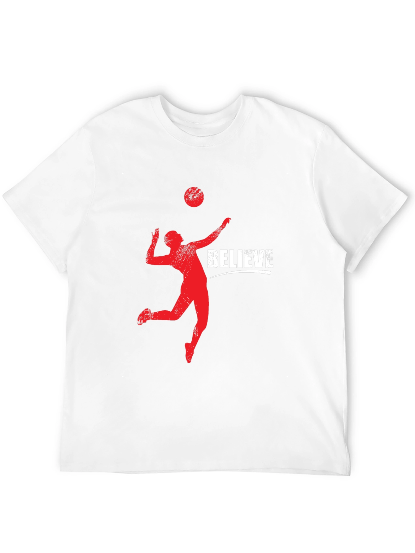 Believe Volleyball Graphic Tee - Black Cotton T-Shirt