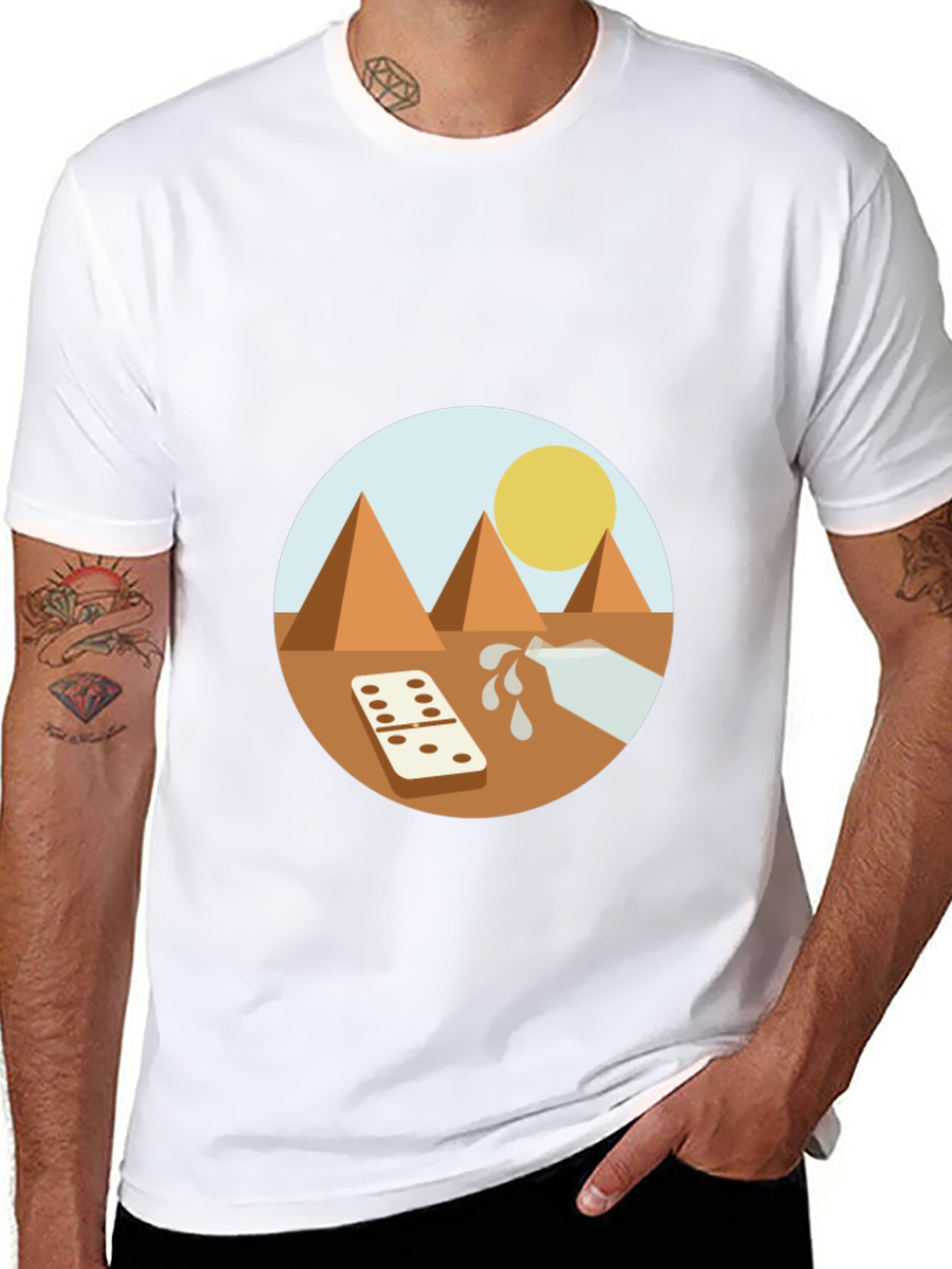 Egypt Graphic Tee - Pyramids Domino Milk