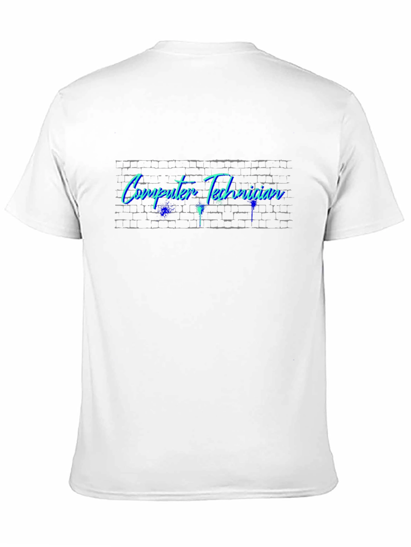 Computer Technician Graphic Tee - Brick Wall Design