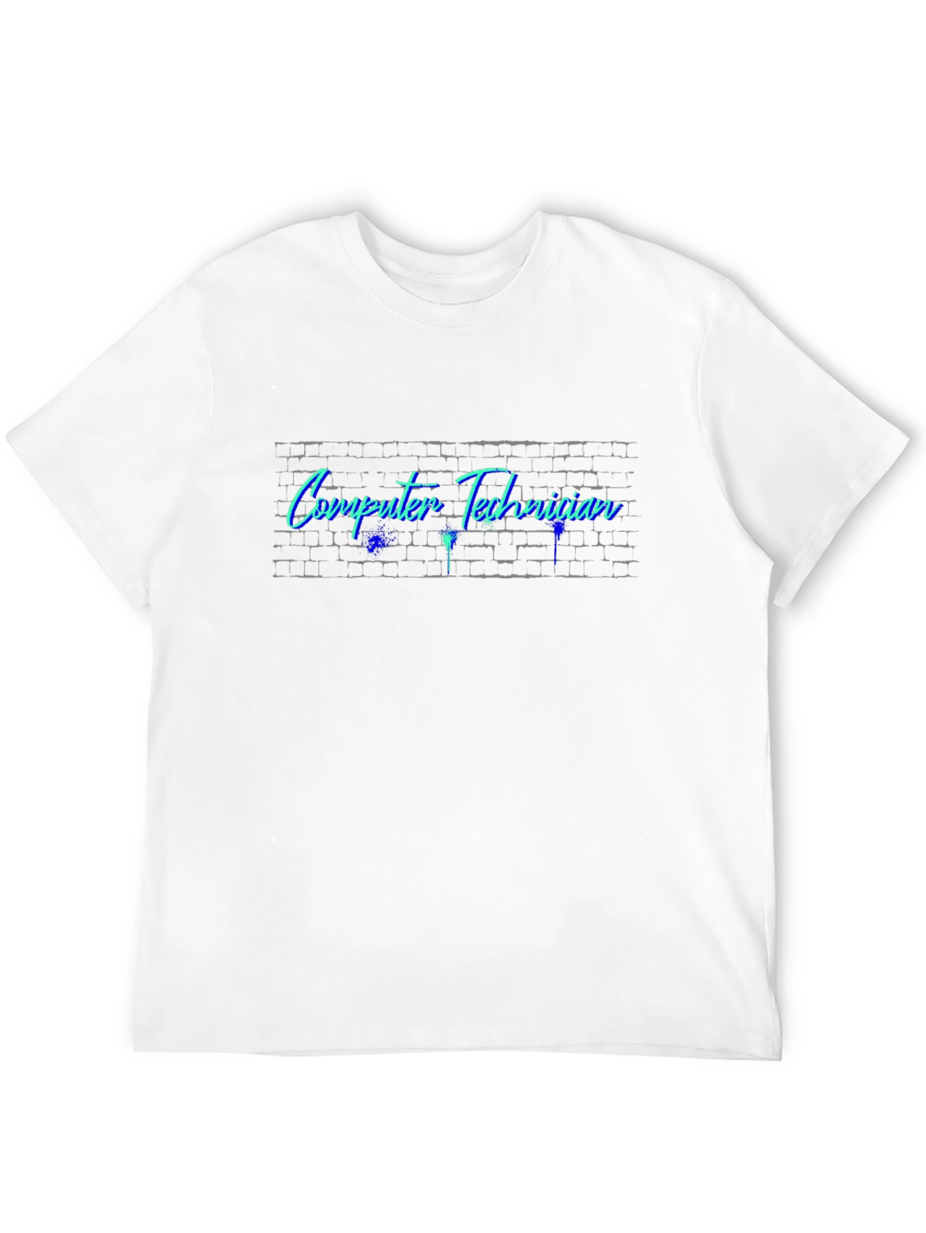 Computer Technician Graphic Tee - Brick Wall Design