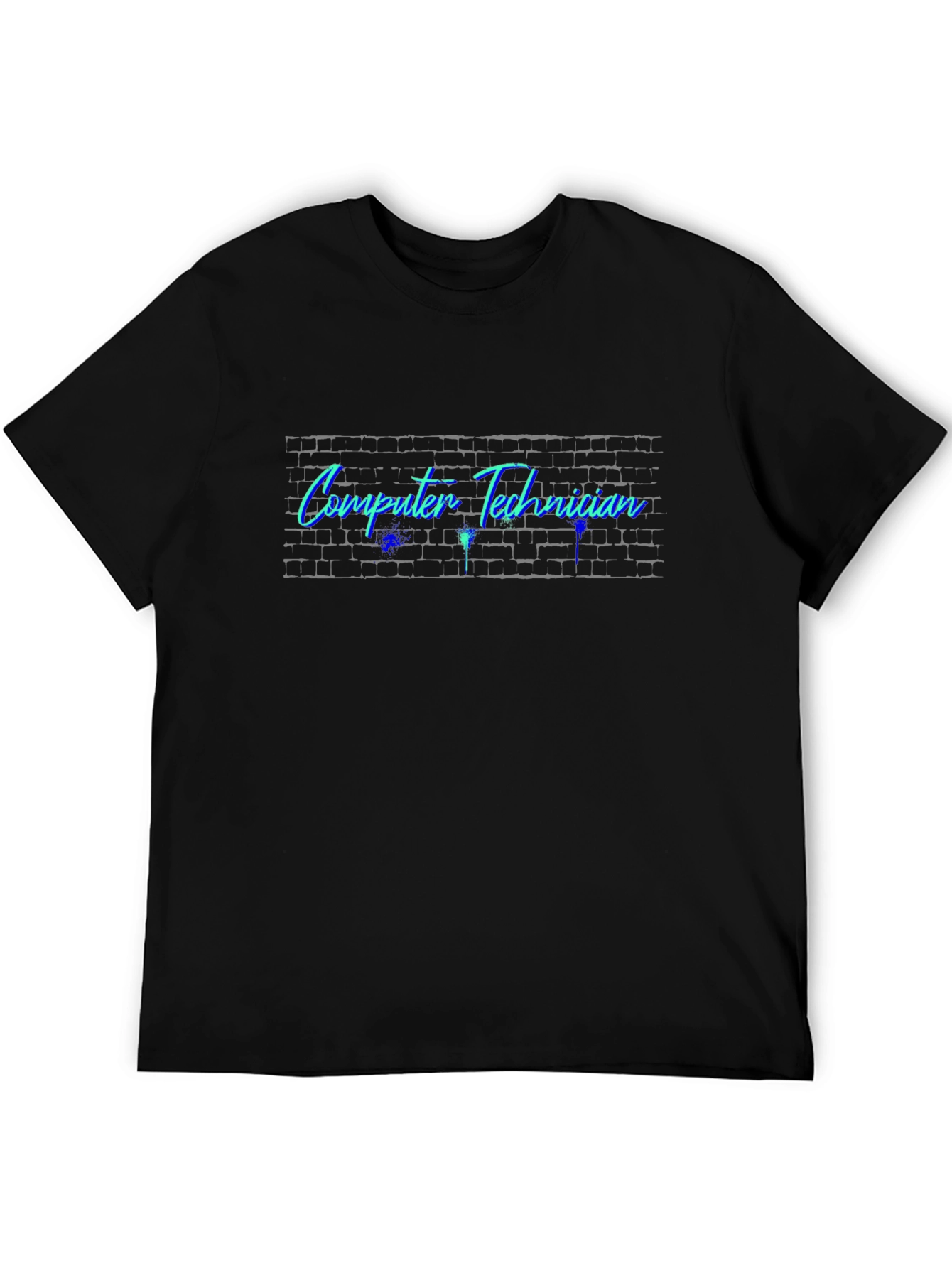 Computer Technician Graphic Tee - Brick Wall Design