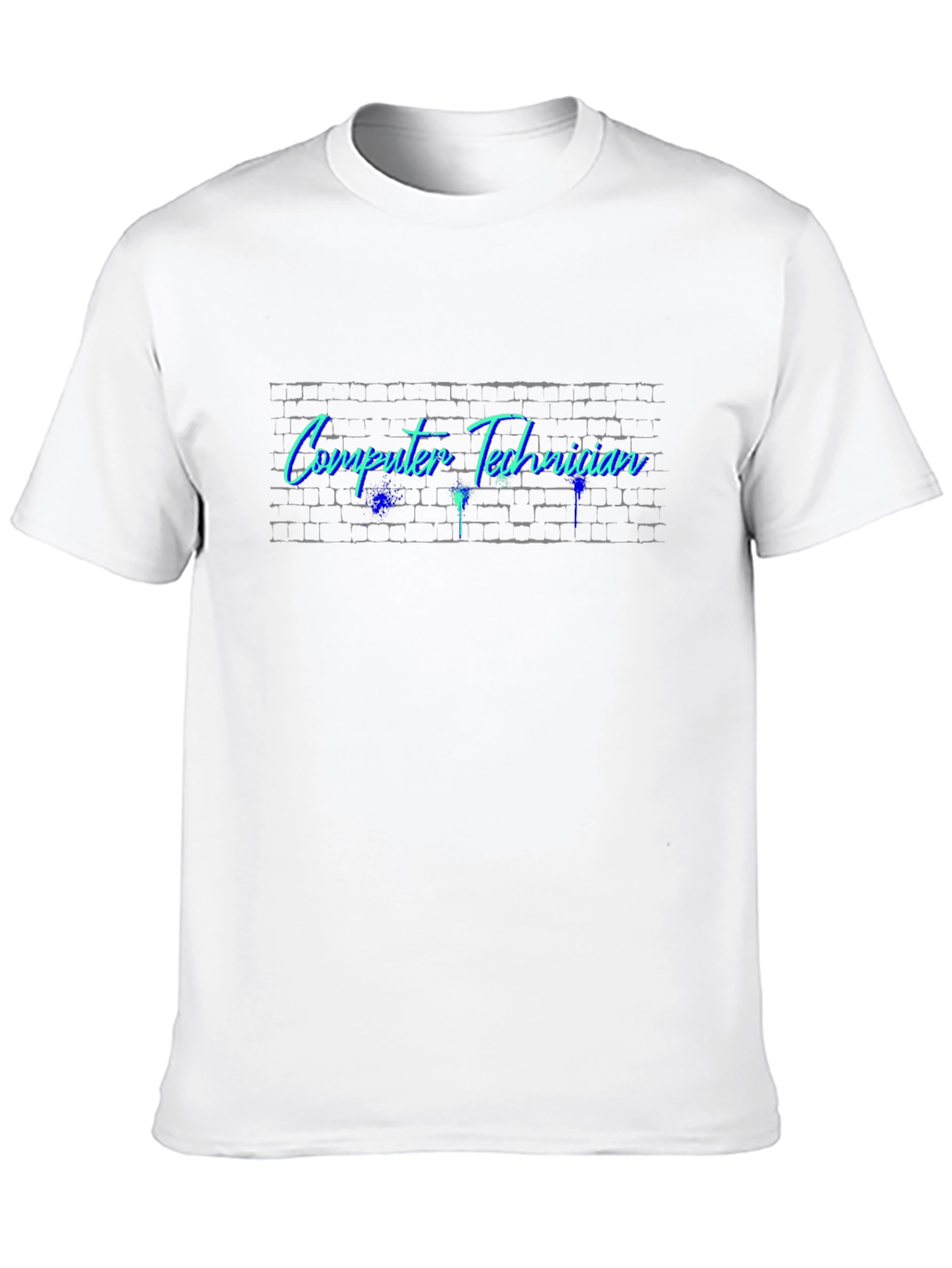 Computer Technician Graphic Tee - Brick Wall Design