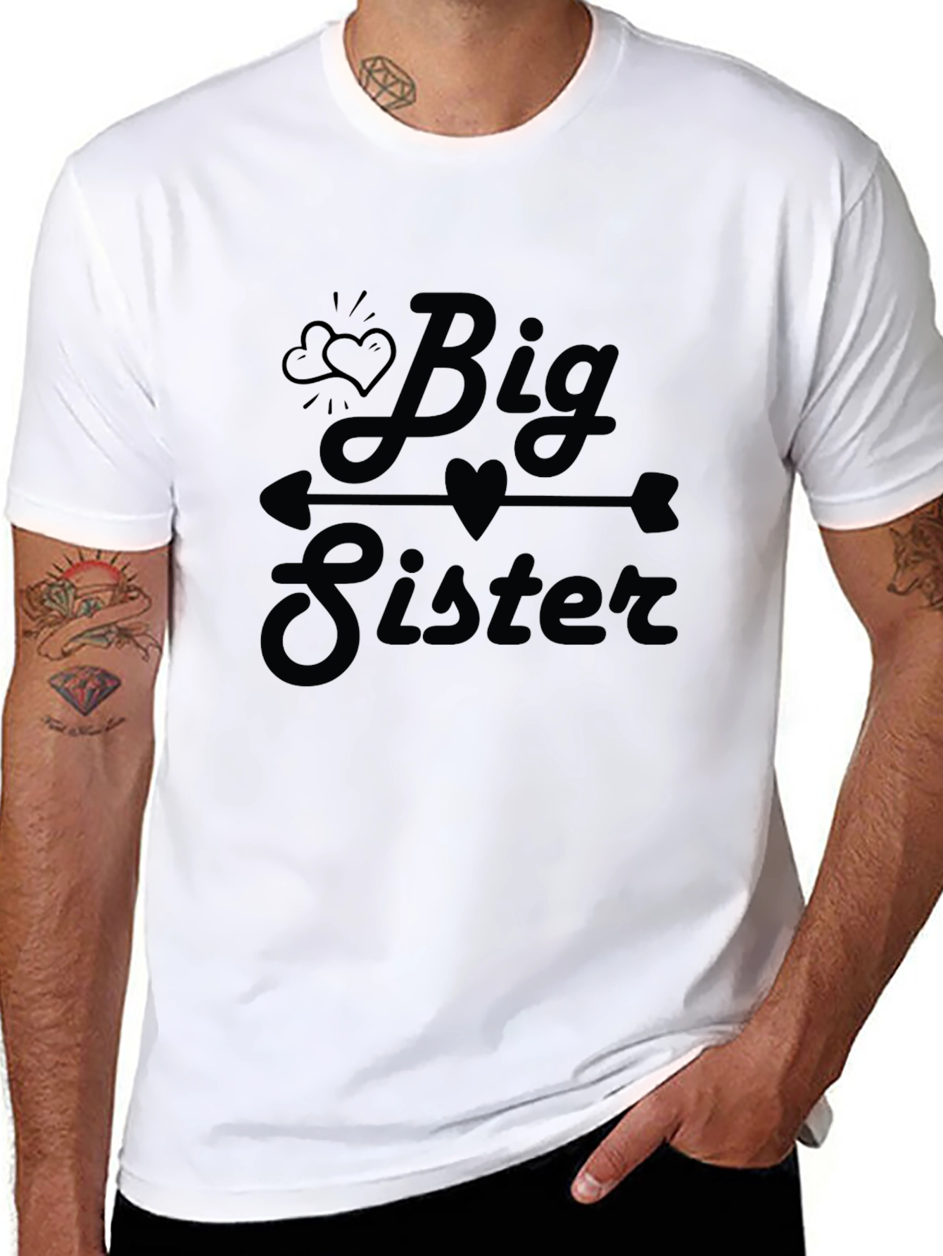 Big Sister Arrow Heart Graphic Tee