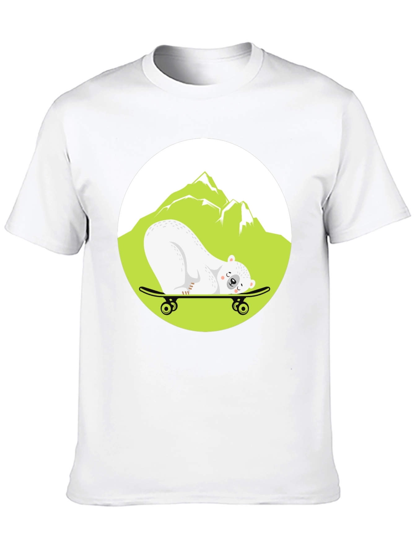 Cool Bear Skateboarder Graphic Tee - Black