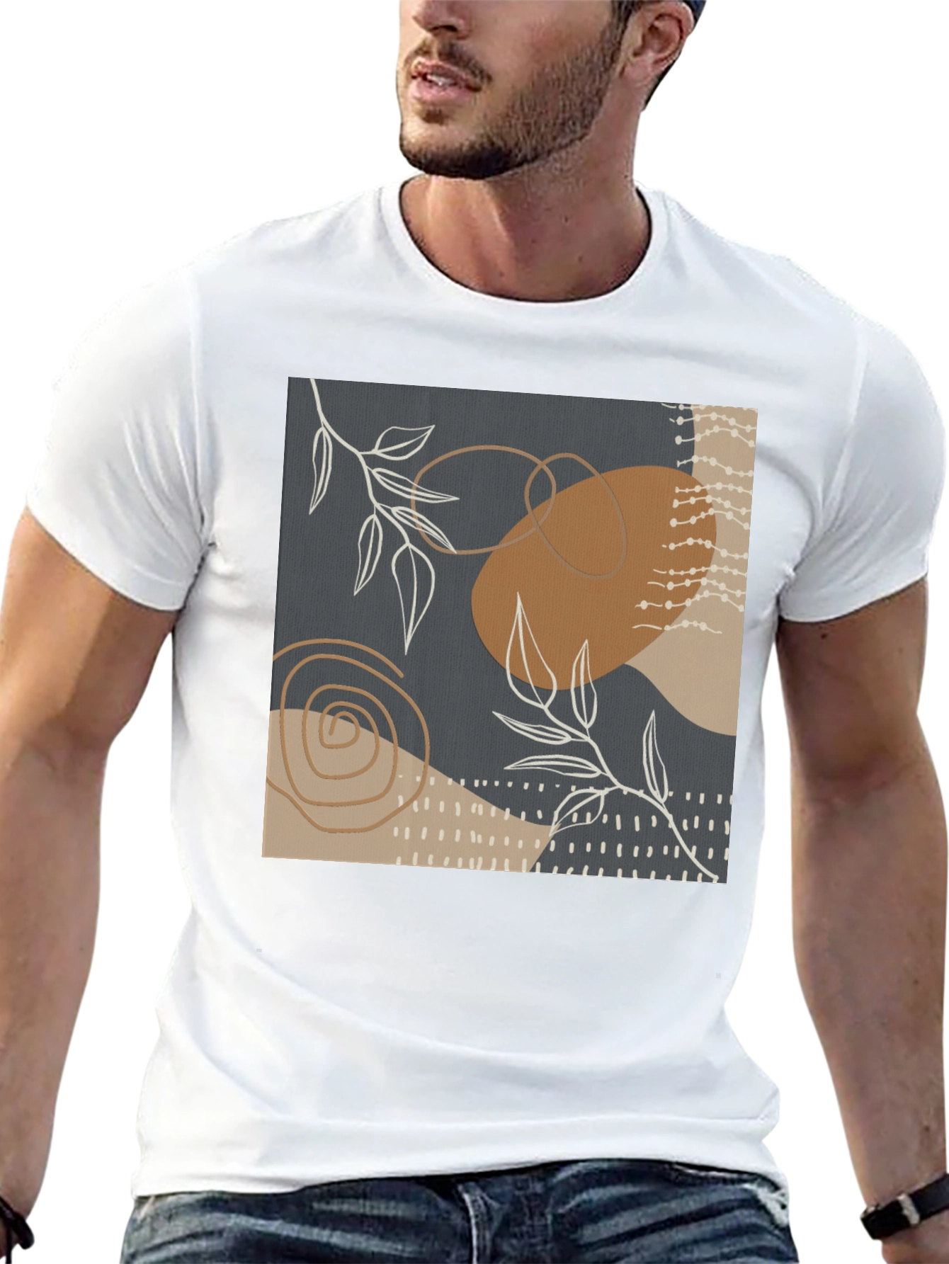 Abstract Art Print Tee - Stylish Casual Wear