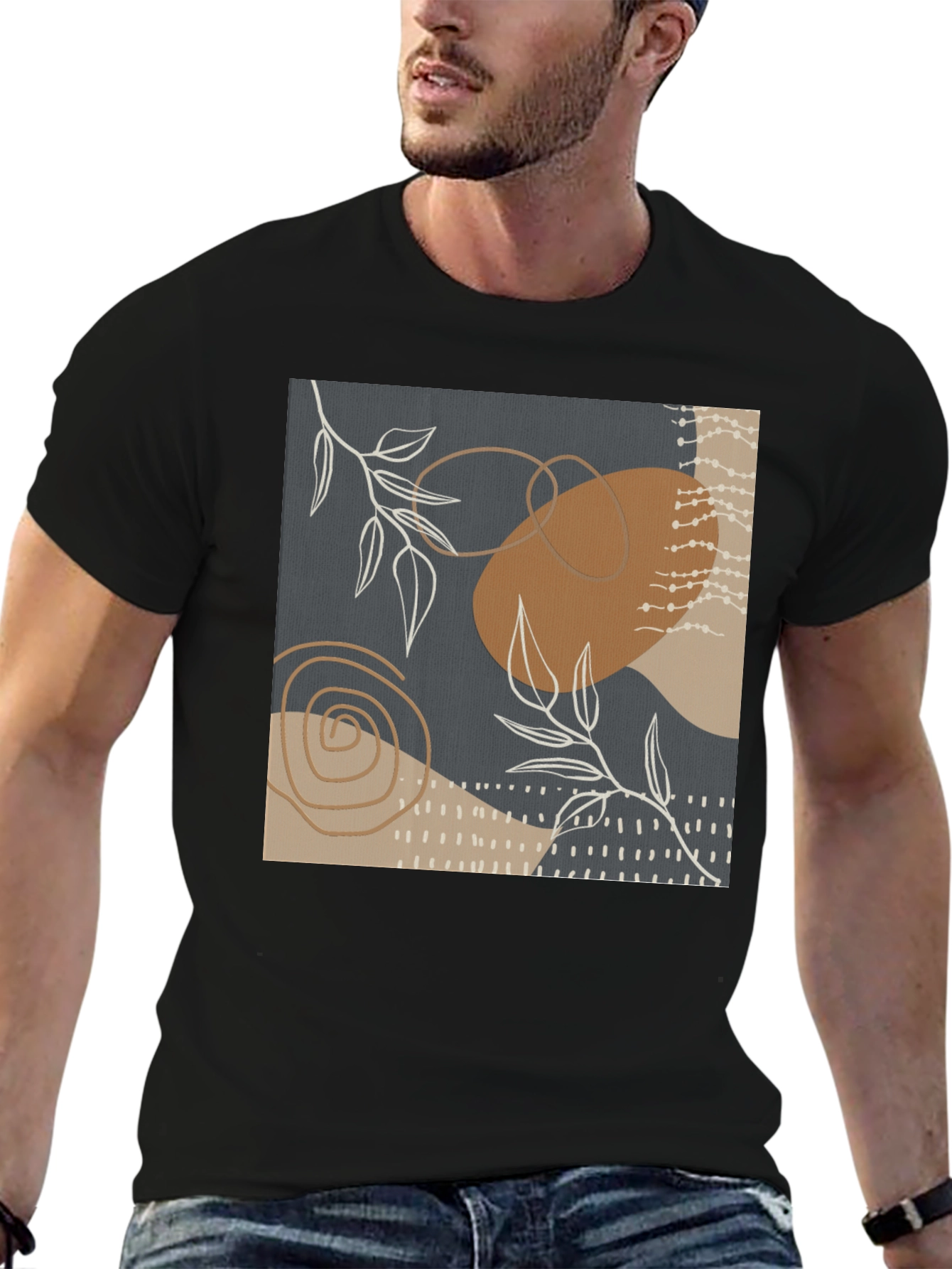 Abstract Art Print Tee - Stylish Casual Wear