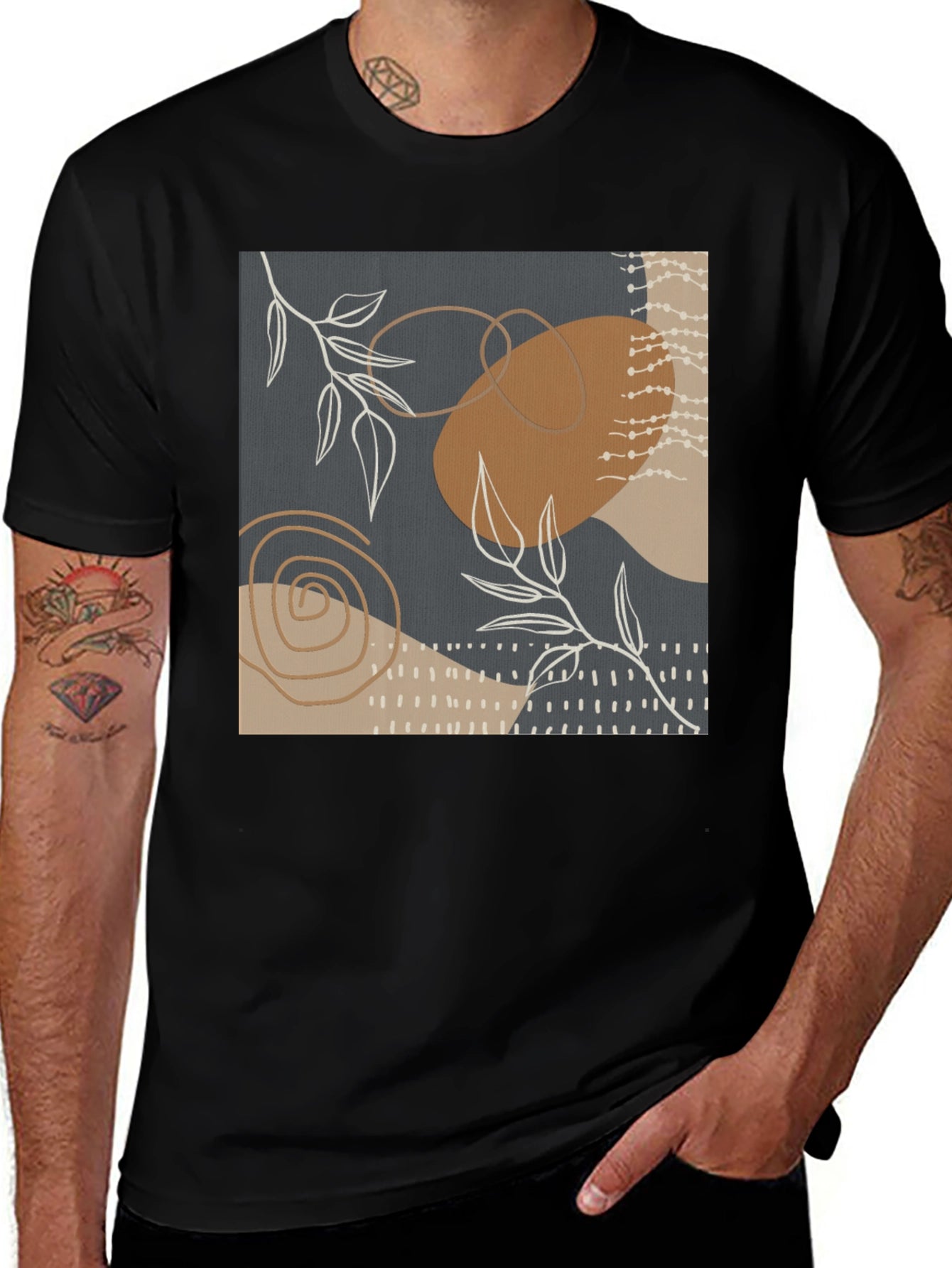 Abstract Art Print Tee - Stylish Casual Wear
