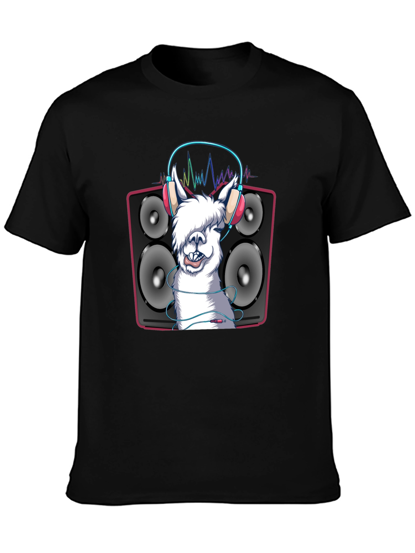 DJ Llama Graphic Tee - Black Cotton T-Shirt