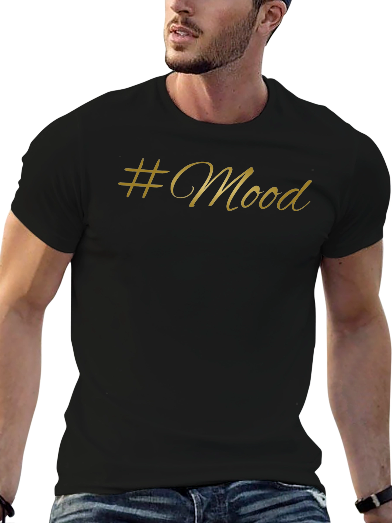 #Mood Black T-Shirt - Stylish & Trendy