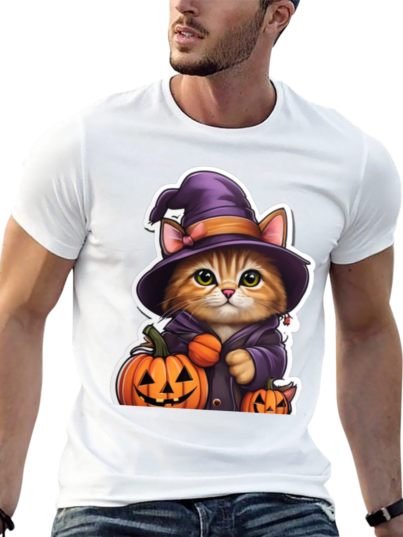 Halloween Cat Witch T-Shirt
