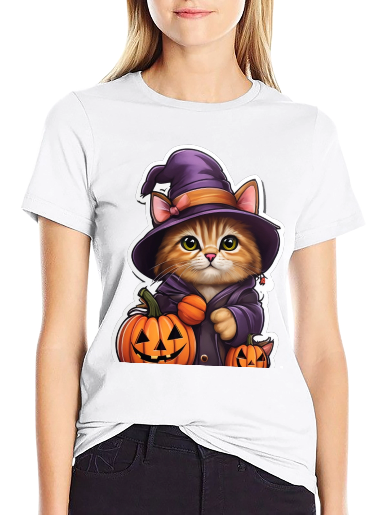 Halloween Cat Witch T-Shirt