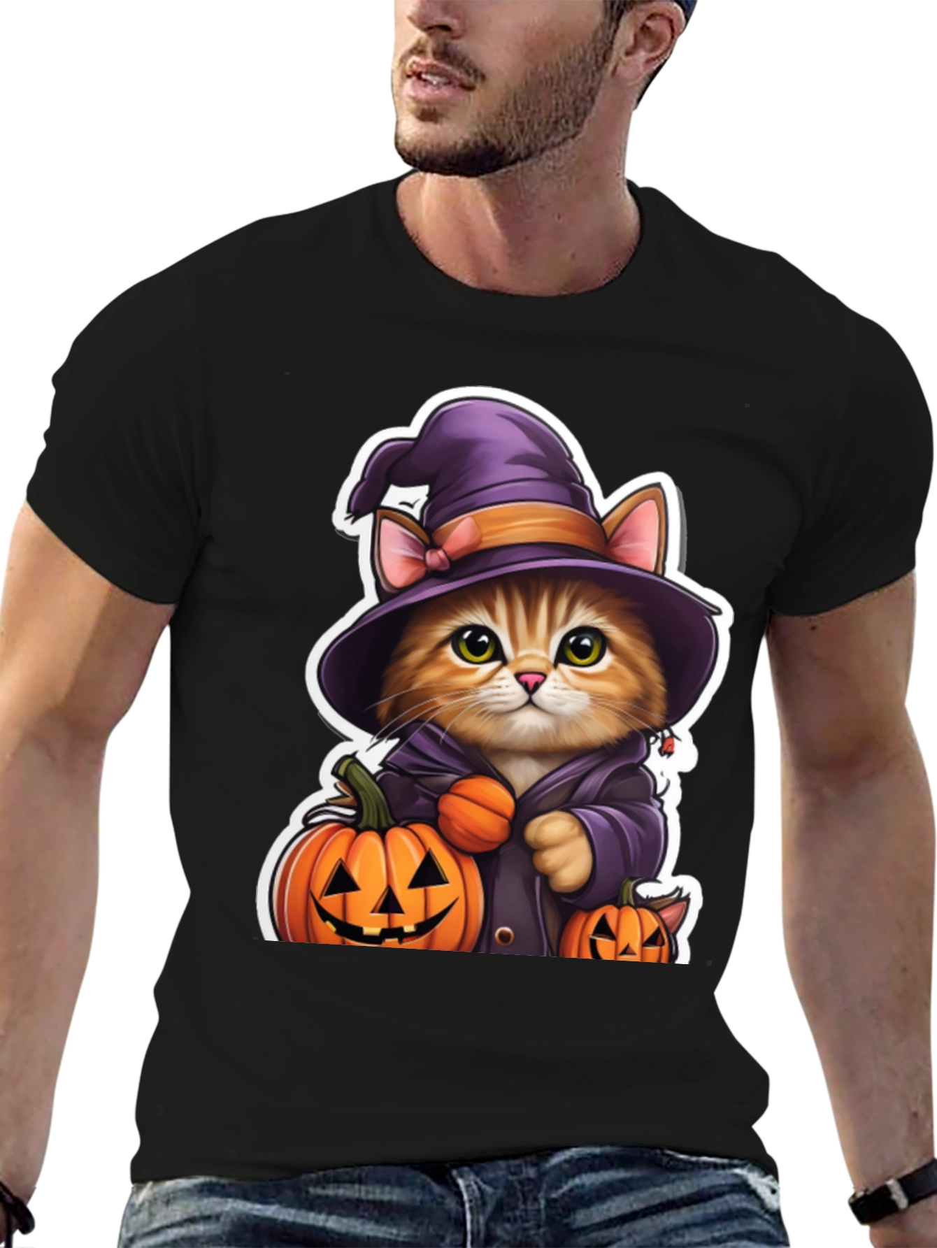 Halloween Cat Witch T-Shirt