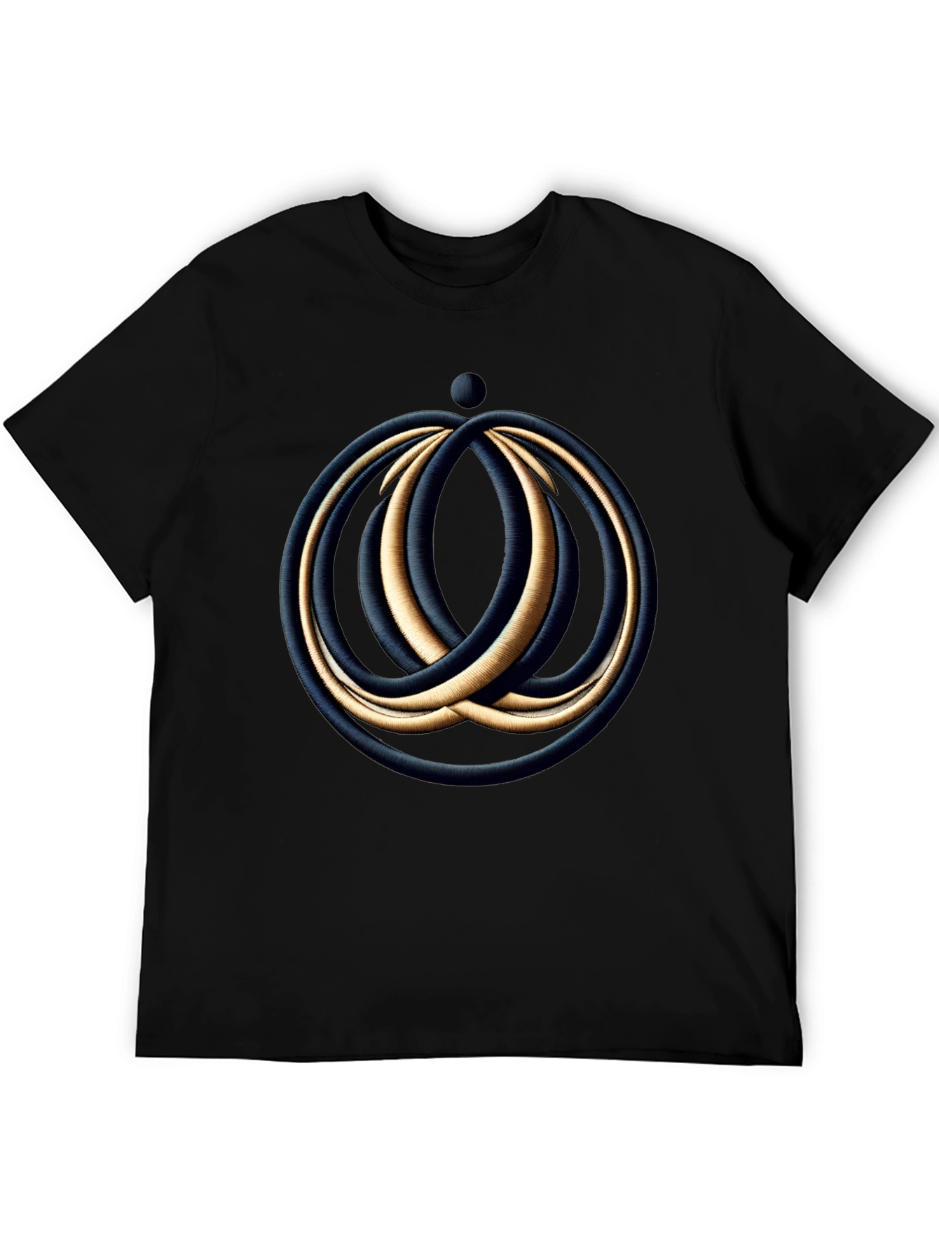 Abstract Rings Graphic Black T-Shirt