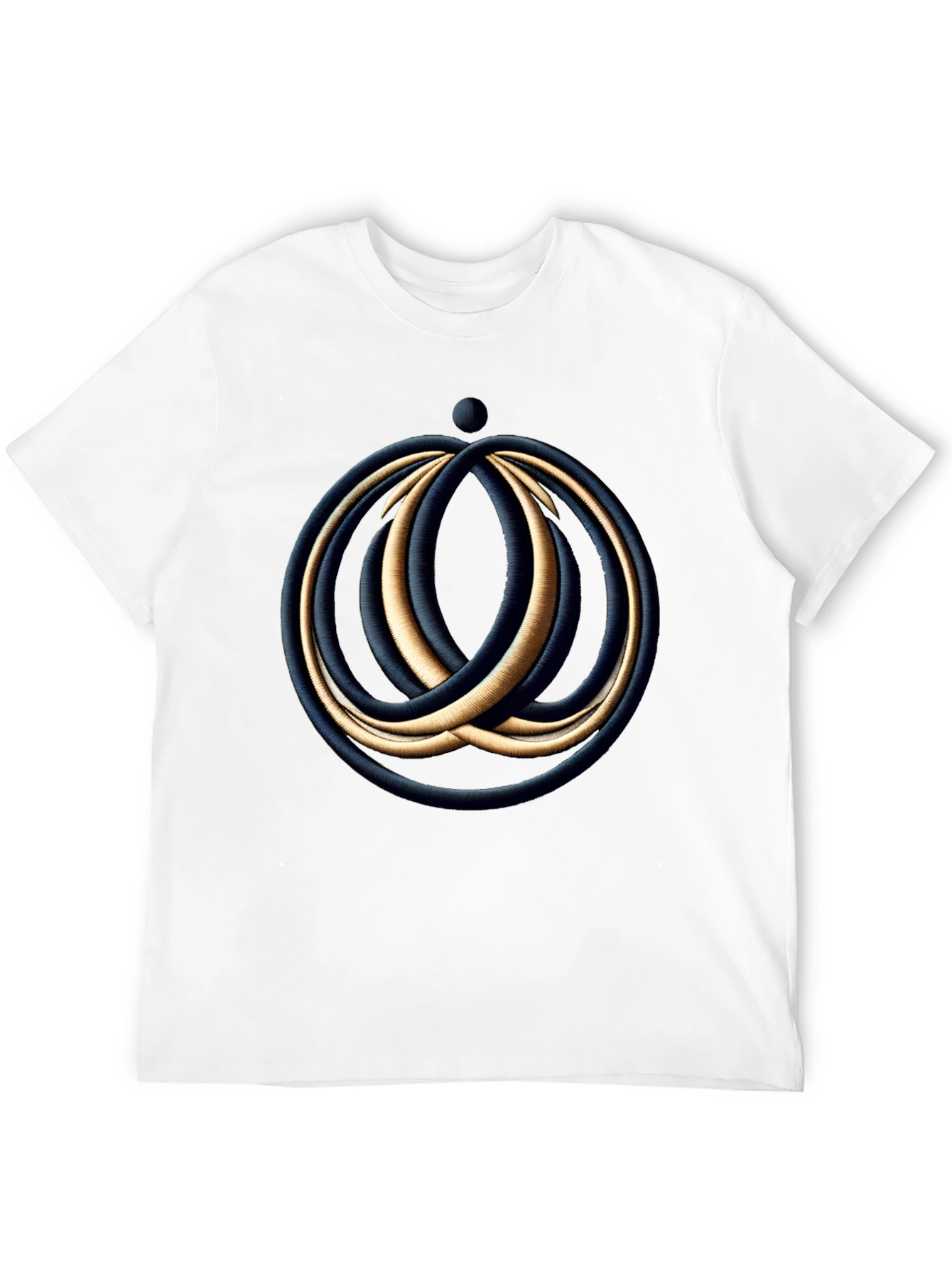 Abstract Rings Graphic Black T-Shirt