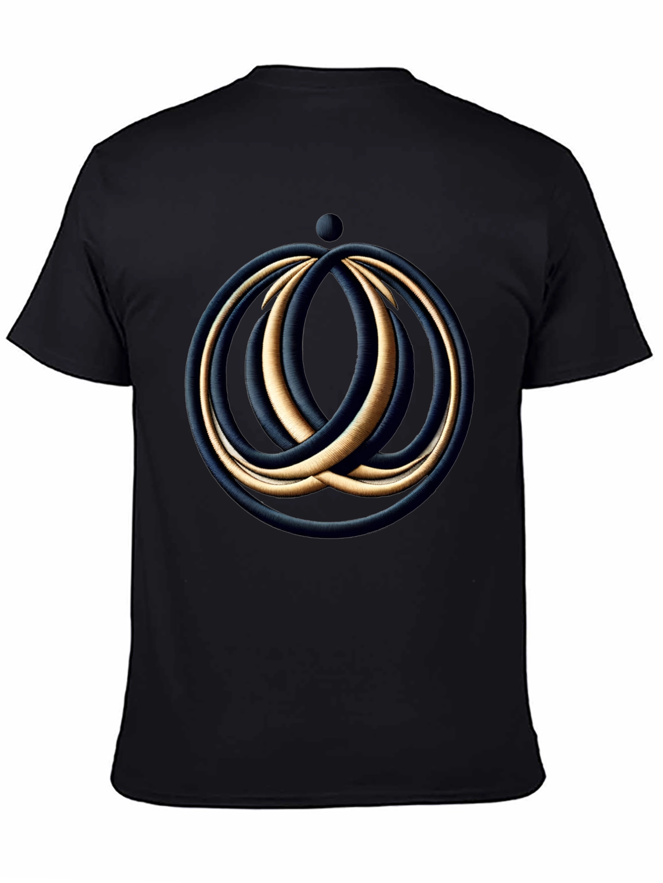 Abstract Rings Graphic Black T-Shirt