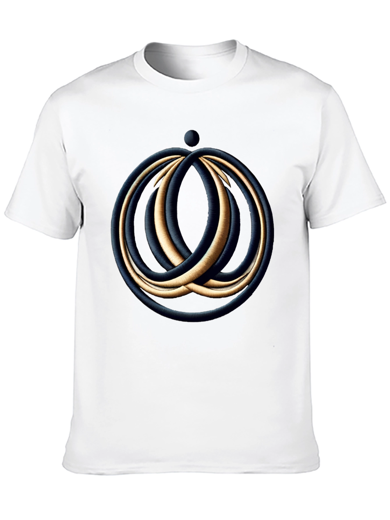 Abstract Rings Graphic Black T-Shirt