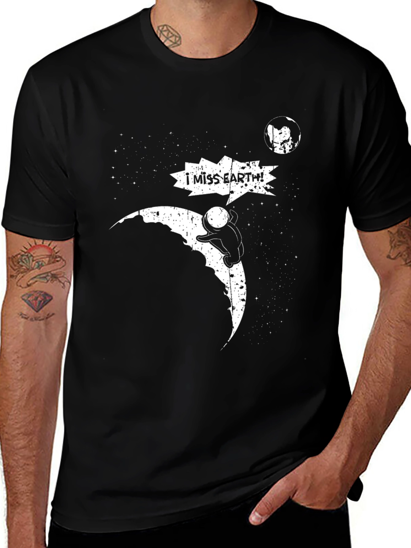 I Miss Earth Graphic T-Shirt - Black Cotton Tee