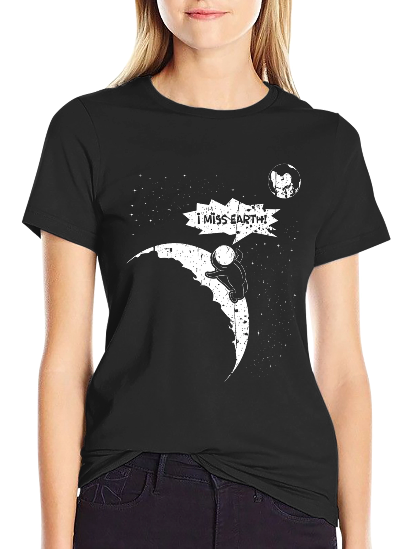 I Miss Earth Graphic T-Shirt - Black Cotton Tee