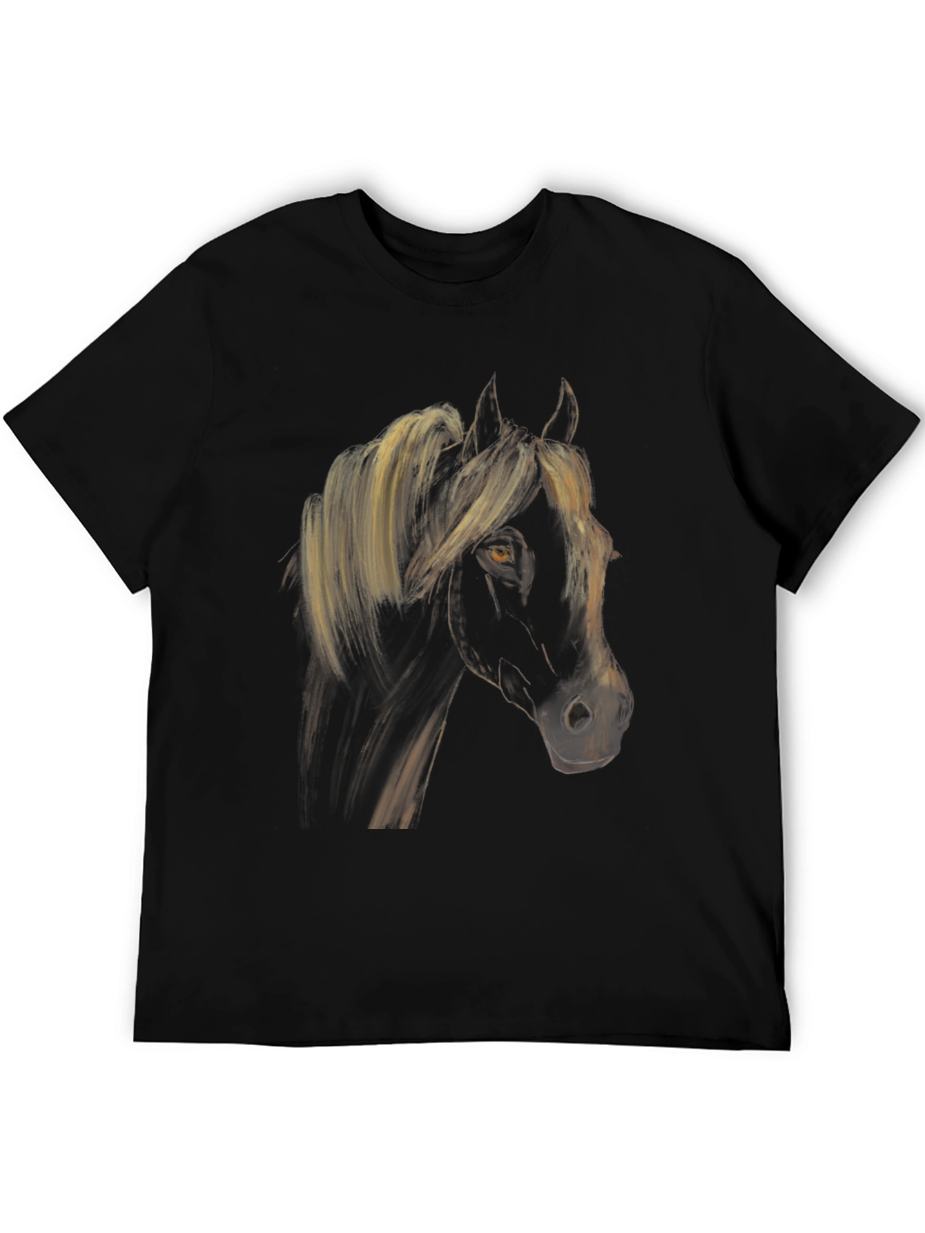 Black Horse Graphic Tee - Stylish Equestrian Shirt