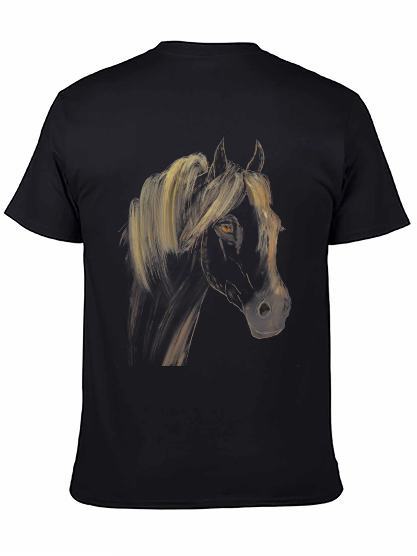 Black Horse Graphic Tee - Stylish Equestrian Shirt