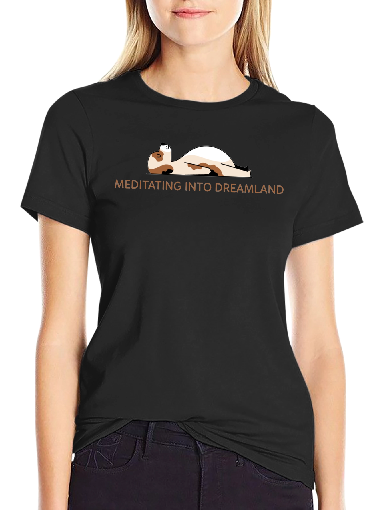 Meditating Dog Graphic Tee - Relaxed Fit