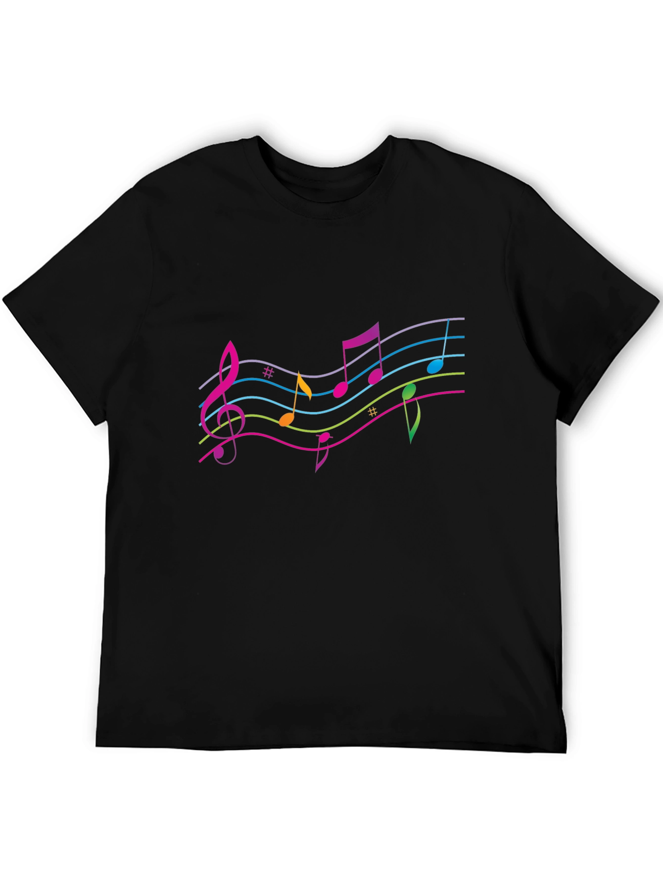 Musical Note Graphic T-Shirt - Black