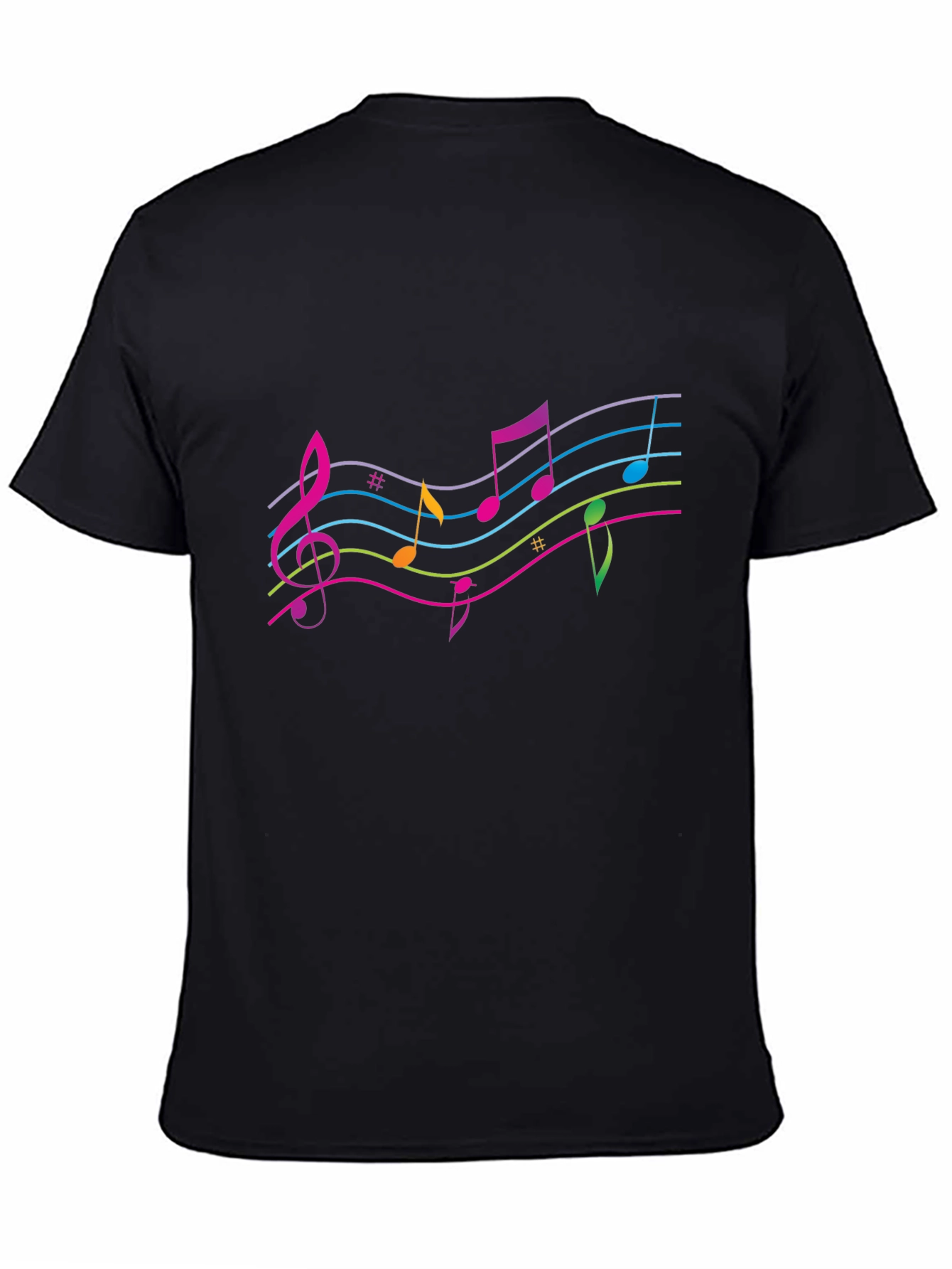 Musical Note Graphic T-Shirt - Black
