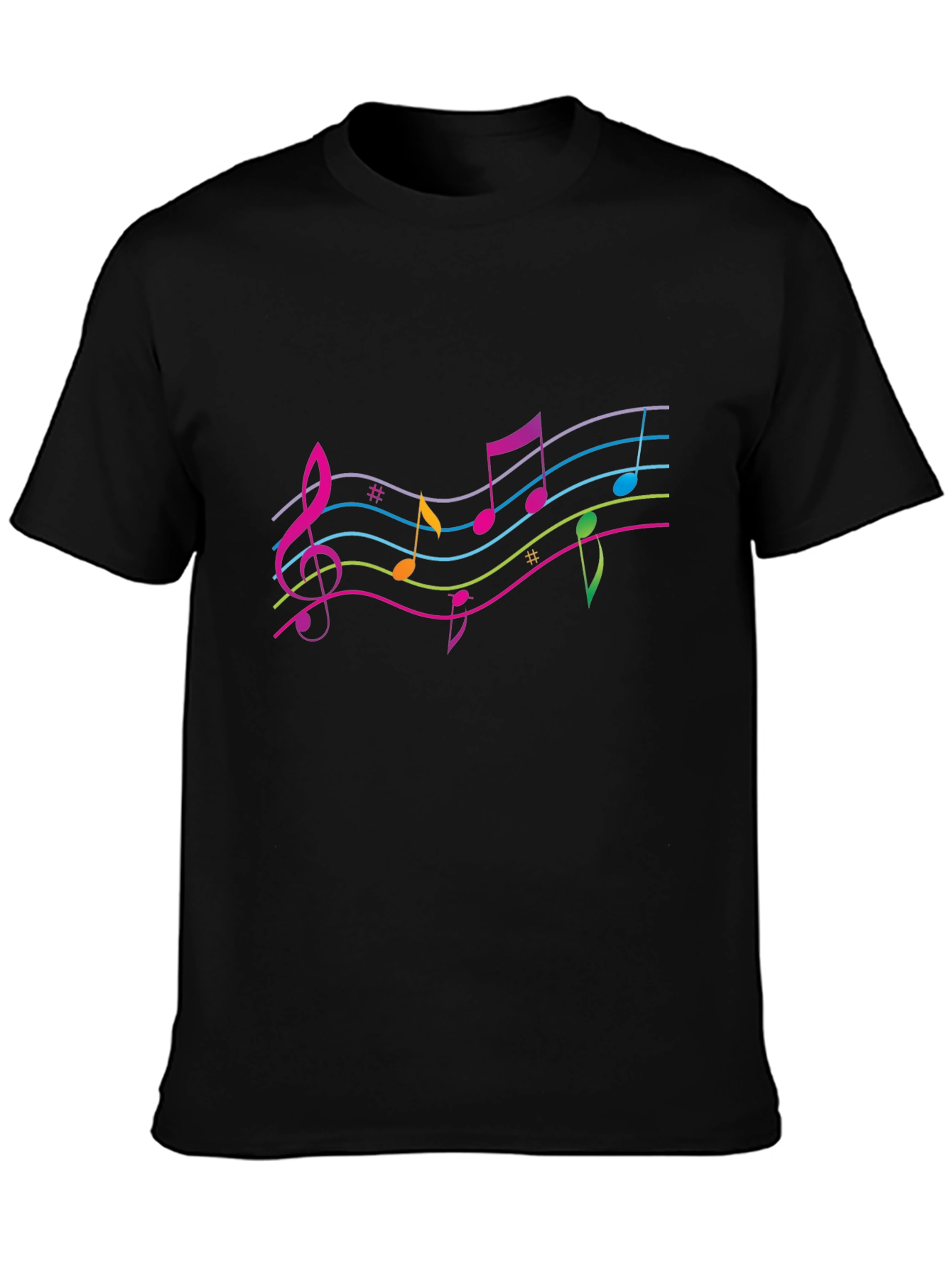 Musical Note Graphic T-Shirt - Black